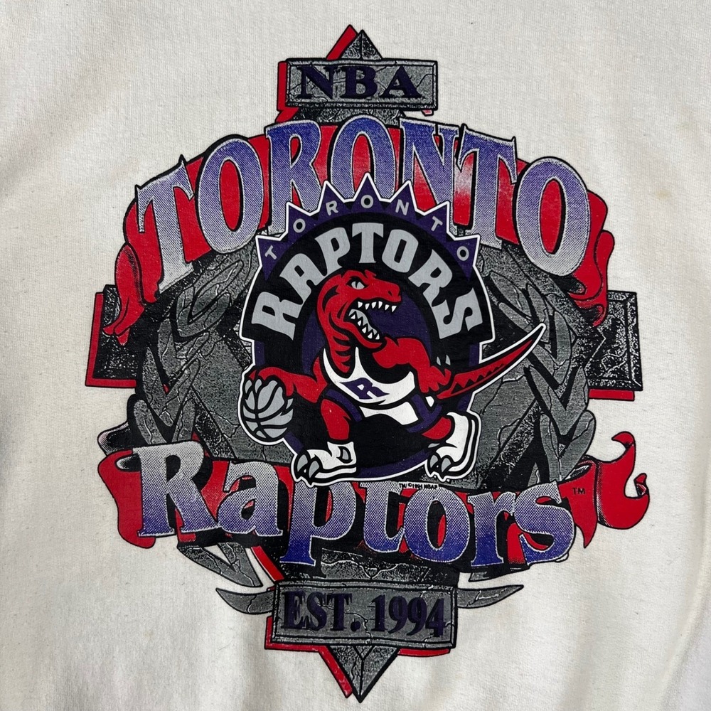 Toronto NBA Raptors Pullover Sweater Men's Medium White Basketball Graphic